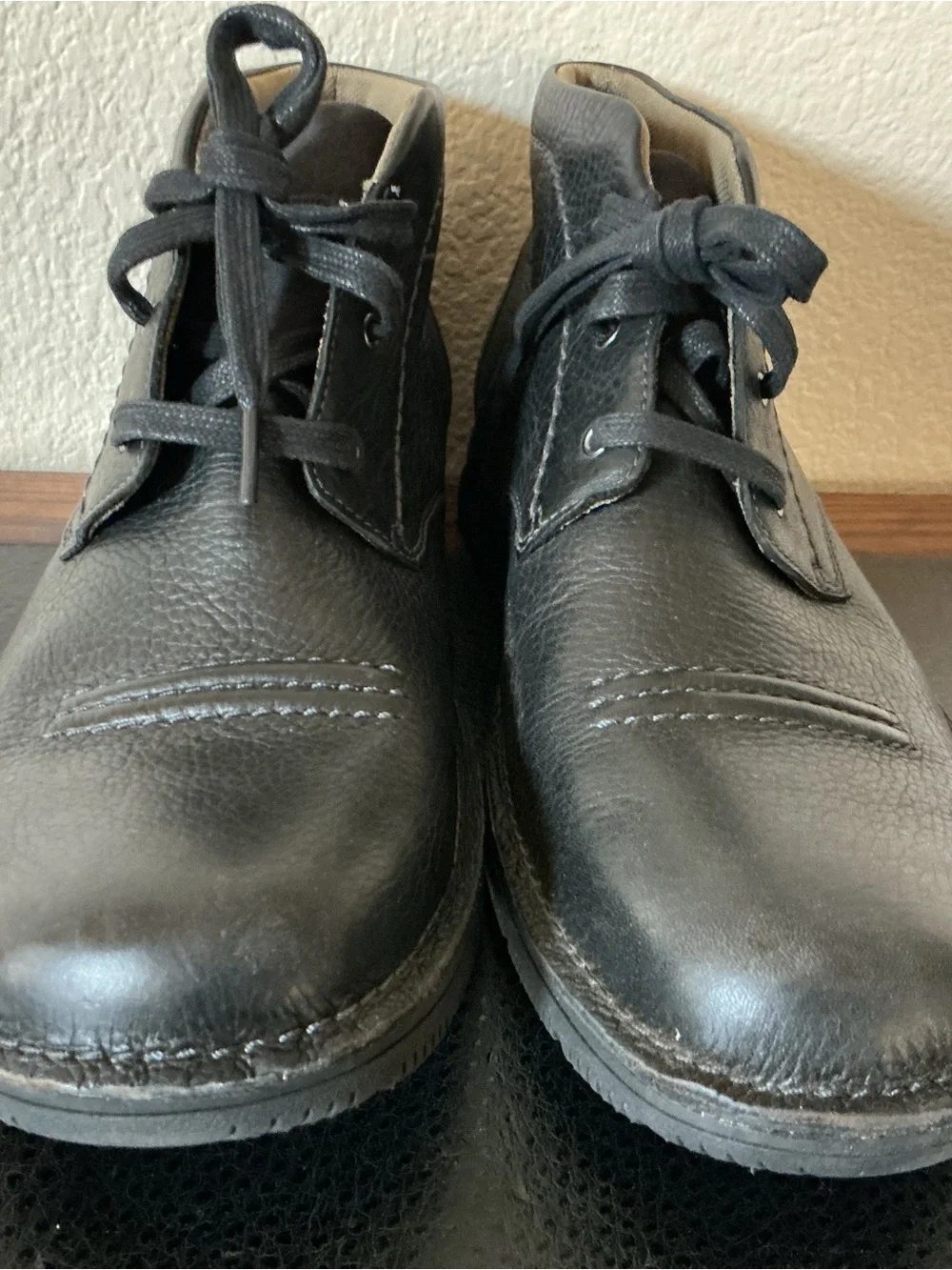 Clarks Men Senner Drive Black Pebbled Leather Light Weight Chukka Boot Size 10
